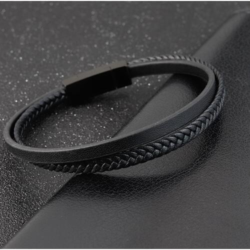 Special Luxury Style Leather Combination Splicing Mens Leather Bracelet Three Colors DIY Size New Years Surprise Gift