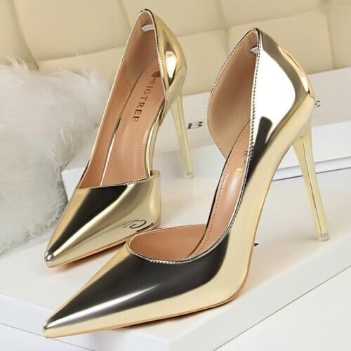 Sexy Pumps Women Shoes High Heels 10.5CM Patent Leather Stiletto Ladies Sandals Fetish Party Wedding Bridal Shoes Plus Size 43