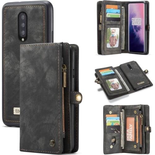 Simple Nut Noble Style Leather Flip Leather Case For OnePlus 7 Pro Strong Magnetic Wallet Stand Card Slot Vintage Etui Hoesje