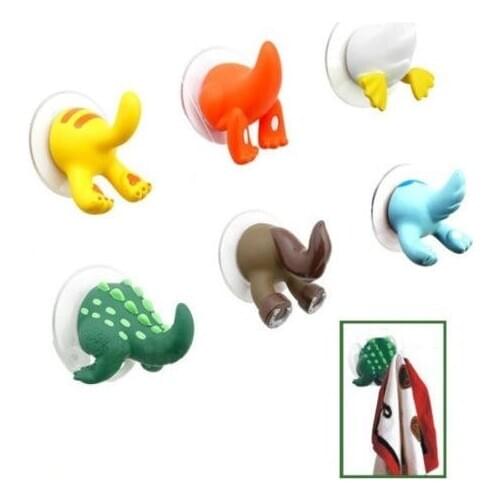 1pcs Cartoon Animal Tail Rubber Sucker Hook Key Towel Hanger Wall Holder Hook
