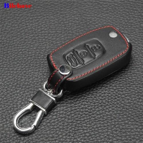 Bilchave 3 Buttons Hand-stitched leather Flip Folding Remote Car Case Cover Fob For Renault Fluence Clio Megane Kangoo Modus