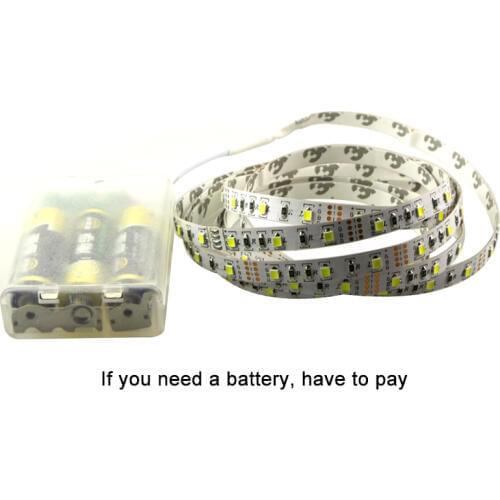 1M/2M/3M/5M 3 x AA battery powered led strip light 60leds/m DC 5v 3528 SMD LED Ribbon flexible tape neon home decoration