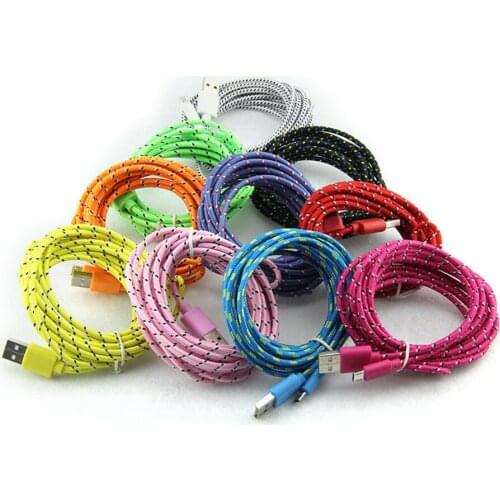 1M/2M/3M Round braid Braided cabel 8pin Usb Charger Sync Data Cable 5pin/8pin For iPhone x 8 7 5/5s/5c/samsung android 100pcs