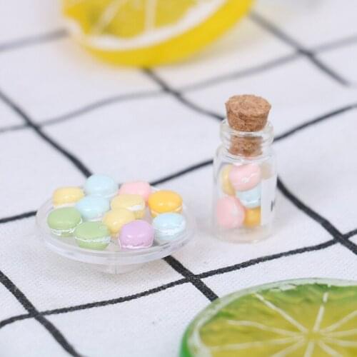 1pc Cute 1/12 Scale Miniature Dollhouse Macaron Pretend Play Kitchen Doll Food Dessert Accessories Toy 2 sizes