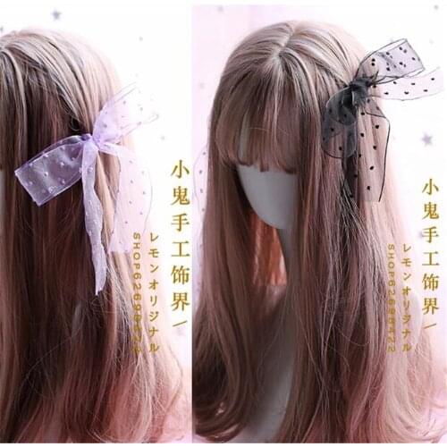 1pcs Lolita sweet girl double Ponytail hair Ribbon for Women headwear B581