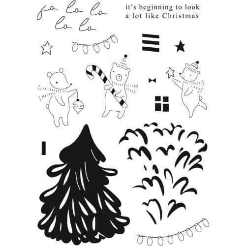 11x16 Animal christmas Ttransparent Clear Stamps Silicone Seals for DIY scrapbooking photo album Card Making