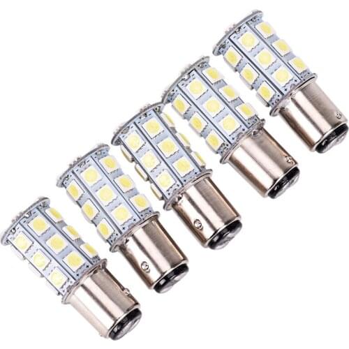 2PCS 12V LED 1157 White BAY15D P21/5W 27SMD 5050 Auto Car Brake Tail Stop Light Lamp Bulb Pure White