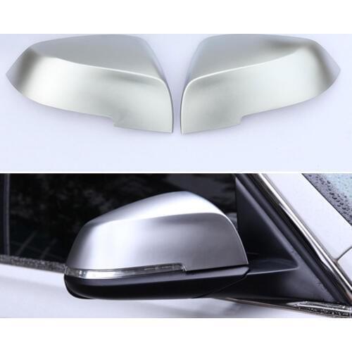 2pcs Car Door Side Mirrors Rearview Mirror Cover Trim Silver Sequined Decoration For BMW 1 3 4 Series X1 Car Styling
