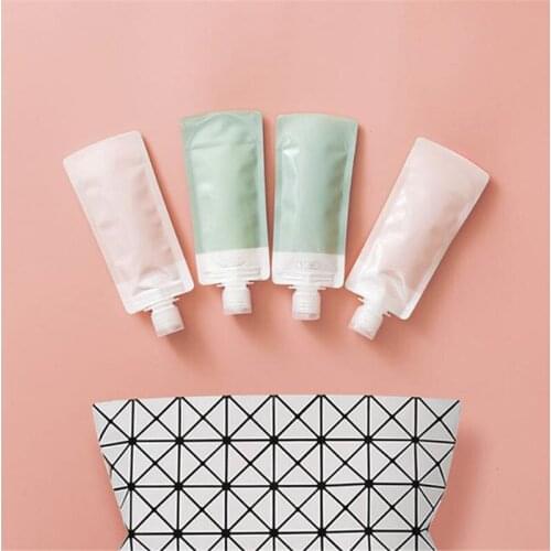 2pcs 90ML Portable Lotion Packing Bag Bottle Hand Sanitizer Bags Travel Cosmetic Organizer Soft Storage Shampoo Skin Milk Bottle
