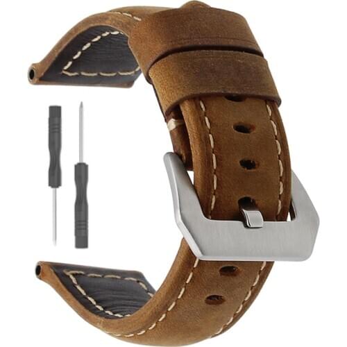 20 22 26mm leather strap for Garmin Fenix 5 5x 5s plus smart watch accessories bracelet band for Garmin Fenix 6X 6 6S Men strap