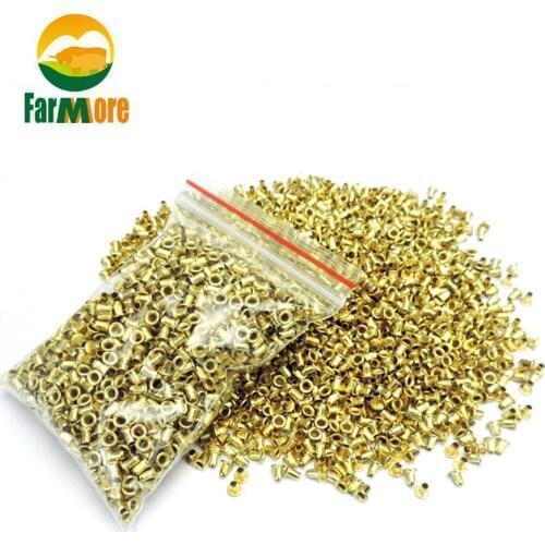 2200-9900Pcs Bee Hive Copper Eye Bees Nest Box Foundation Plating Copper Eye Beehive Threading Hole Beekeeper Tools Equipment