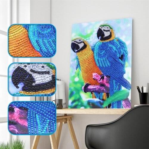 5D Diamond Embroidery Parrot Bird Diamond Painting Cross Stitch Kits Full drill Resin Special shaped Diamond Mosaic Home Decor