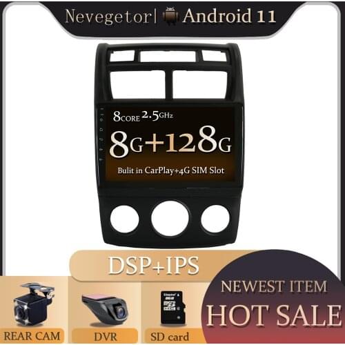 2Din 8+128G Android 11 4G+WiFi Car Radio Multimedia Video Player For Kia Sportage 2 2008-2010 Navigation GPS Head Unit 2 din