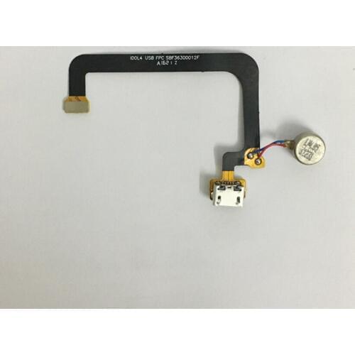 USB Charging Dock Port Flex Cable For Alcatel Idol 4 OT6055 6055 USB Charger Dock Connector Board With Vibrator Motor Flex