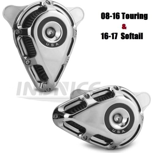 Chromed Turnable Air breather filters for harley FLHX FLHR Road King FLHT FLTR 2008-2016 air filter softail 2016-2017