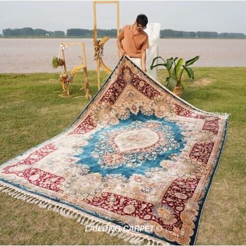 7.3'x10.3' Handknotted home decoration carpet living room silk persian carpet (YL1575)