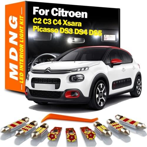 For Citroen C2 C3 C4 Xsara Picasso DS3 DS4 DS5 2000-Present Canbus Vehicle LED Interior Map Dome Trunk Light Kit