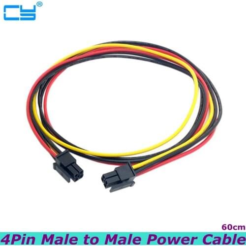 100pcs ATX Molex Micro Fit Connector 4Pin Male to Male Power Cable 60cm 2ft 0.6m
