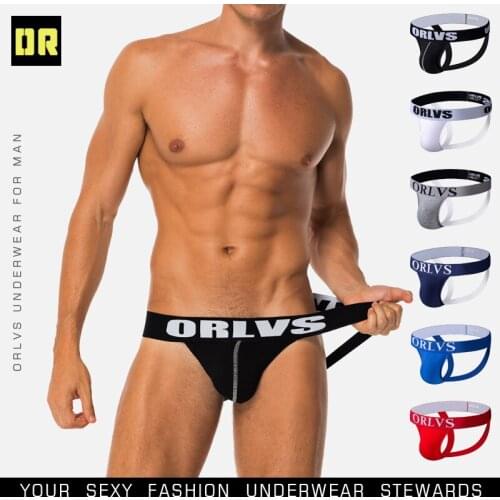ORLVS Men Sexy BS Brand Thongs Briefs Men Tanga Gay Underwear G-string Thong Male Jockstraps Gay Men Underwear Jockstrap