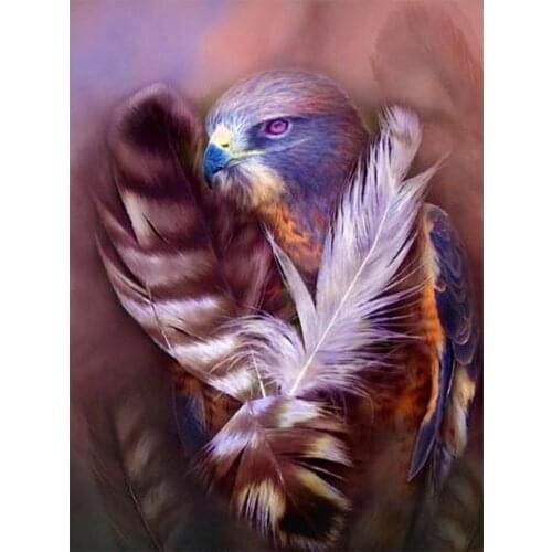 5D DIY Poured Glue Diamond Painting Kits Scalloped Edge American Flag Eagle Full Round Drill Embroidery Home Decoration Mosaic