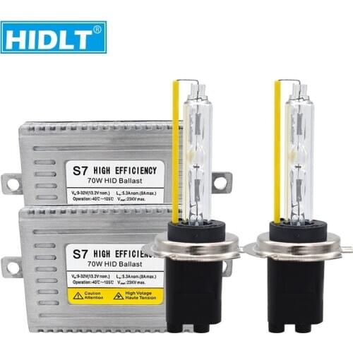 HIDLT 24V 70W DLT Slim Ballast HID Conversion Kit Xenon H1 H3 H7 H11 9005 9006 9012 D2H 5500K Fast Bright Replacment Bulb Kit