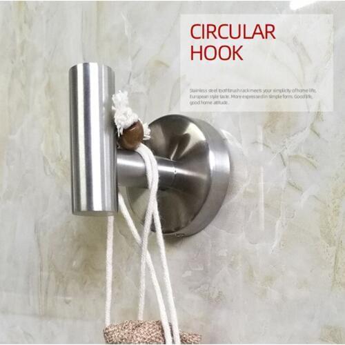 No Screw Need Modern 304 Stainless Steel Self Adhesive Bathroom Square Towel Hook Coat Hat Door Hook Hanger Bathroom Accessories