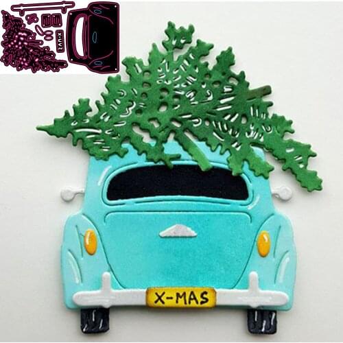 New data metal car Christmas tree cutting mold scrapbook data making card photo album template model DIY decoration by recording