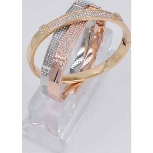 New Bracelet & bangles for women gold 3 color Cubic zirconia Simple Bangle New design fashion Jewelry Free shipment