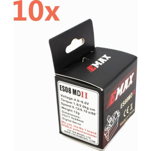 10x Original EMAX Digital Servo Upgeaded ES08MD 08MD11 12g micro servo motor With Mini Metal Gear For RC Helicopter RC Plane