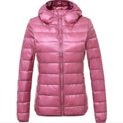 Autumn Winter Down Jackets Women Hooded Ultra Light Down Jacket Women Slim Plus size Lightweight Warm White duck down Coats