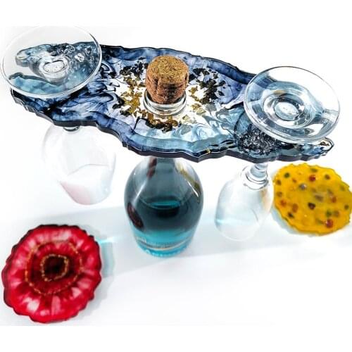 Cup Shelf Tray Moule Resine Epoxy Wine Glass Holder Stampo Silicone Resina Cup Rack Resin Mould For Handmade Home Decoratin Art