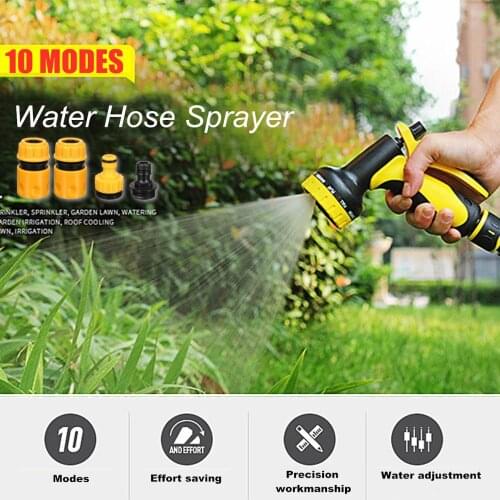 10 Modes Portable High Pressure Car Washer Hose Nozzle Water Sprayer Garden Tool