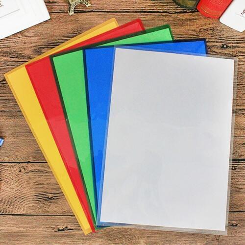 20PCS A4 Size L-Type Clear Transparent Plastic File Document Folders Safe Project Pocket Files Pouch Bag for Home School Office
