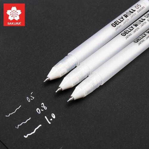 Sakura 3pcs Gelly Roll Classic Highlight Pen Gel Ink Pens Bright White Pen Highlight Markers Color Highlighting