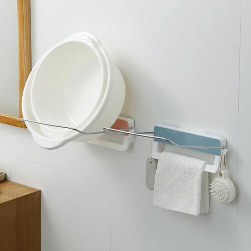 Folding wall-mounted washbasin stand Punch-free bathroom washbasin shelf storage towel rack ZP7131552