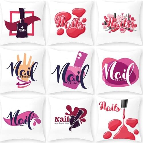 Modern Red Purple Nail Polish Decorative Pillow Peach Skin Cushion Cover Home Sofa Seat Decor 45x45cm Pillowcase Jojo Siwa