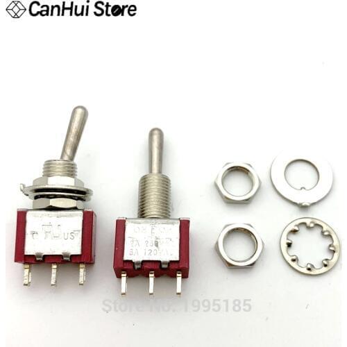 10PCS High-quality MTS-103 Red 3 Positions ON - OFF - ON 3PIN SPDT Miniature Toggle Switch 2A 250VAC 5A 120V AC With Lock