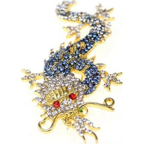 100pcs/lot / HOTSALE Vintage Crystal Animal Dragon Brooch Lucky Dragon Pin Fashion Women Jewelry