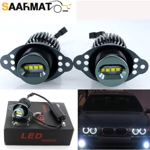 2 pcs 80W LED Angel Eyes Halo Marker Ring Light Bulb Canbus For BMW E90 E91 318i LCI 09-11 DRL Error Free car styling