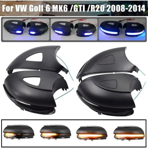 2 Pieces Side wing Flowing Dynamic Indicator Blinker Startup Breath Light For Volkswagen VW Golf MK6 GTI R20 Touran