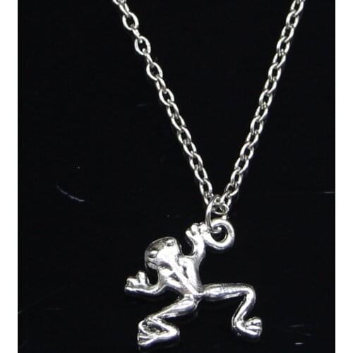 20pcs New Fashion Necklace 17x17mm frog Pendants Short Long Women Men Colar Gift Jewelry Choker