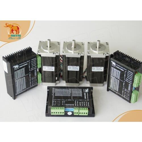 Wantai 3Axis 6Leads Wire Nema23 Stepper Motor 57BYGH420 2A 12.6kg.cm 178oz-in&Driver DQ542MA 50V 4.2A engraving,cutting machine