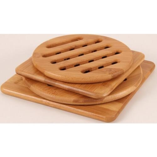 4 Pcs Cool Tool Surface Protect Thick Wooden Heat Insulation Pad Dining Table Anti-scald Non-slip Mat Home Pot Bowl Placemat