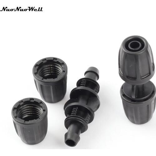 5pcs NuoNuoWell 8/11mm Hose Straight Connector with Thread Lock Garden Irrigation Greenhouse Watering Drip System Fits Spraying