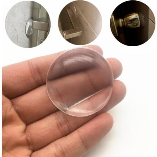 6pcs Transparent Soft Silicone Wall Protector Door Handle Bumper Protective Plug Non-slip Self-adhesive Round Doors Stop Muffler