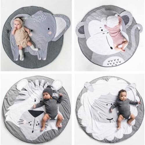 90CM Newborn Infant Soft Sleeping Mat Animal Climbing Carpet Baby Play Mats Cotton Rabbit Lion Raccoon Swan Koala Cat Bear