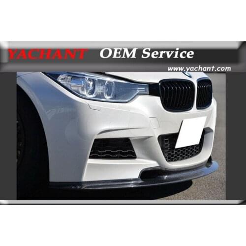 Car-Styling Carbon Fiber M P Front Bumper Lip Fit For 2012-2015 3 Series F30 F35 VS Style Front Lip Only For MT Bumper