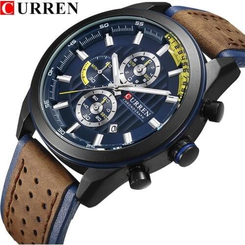 CURREN Mens Watches Top Brand Luxury Fashion Casual Quartz Watch Men Military Sport Waterproof Wristwatch Relogio Masculino