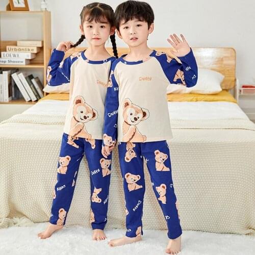 Kids Pajamas set Girls Boys Sleepwear Nightwear Baby Infant Clothes All Cotton Pyjamas Suit For Children homewear 3-12 Years