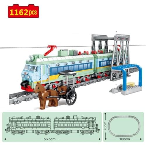 City Technic Electric train Railway track Terminal transport train DIY Model Building Blocks Bricks Toys Gifts